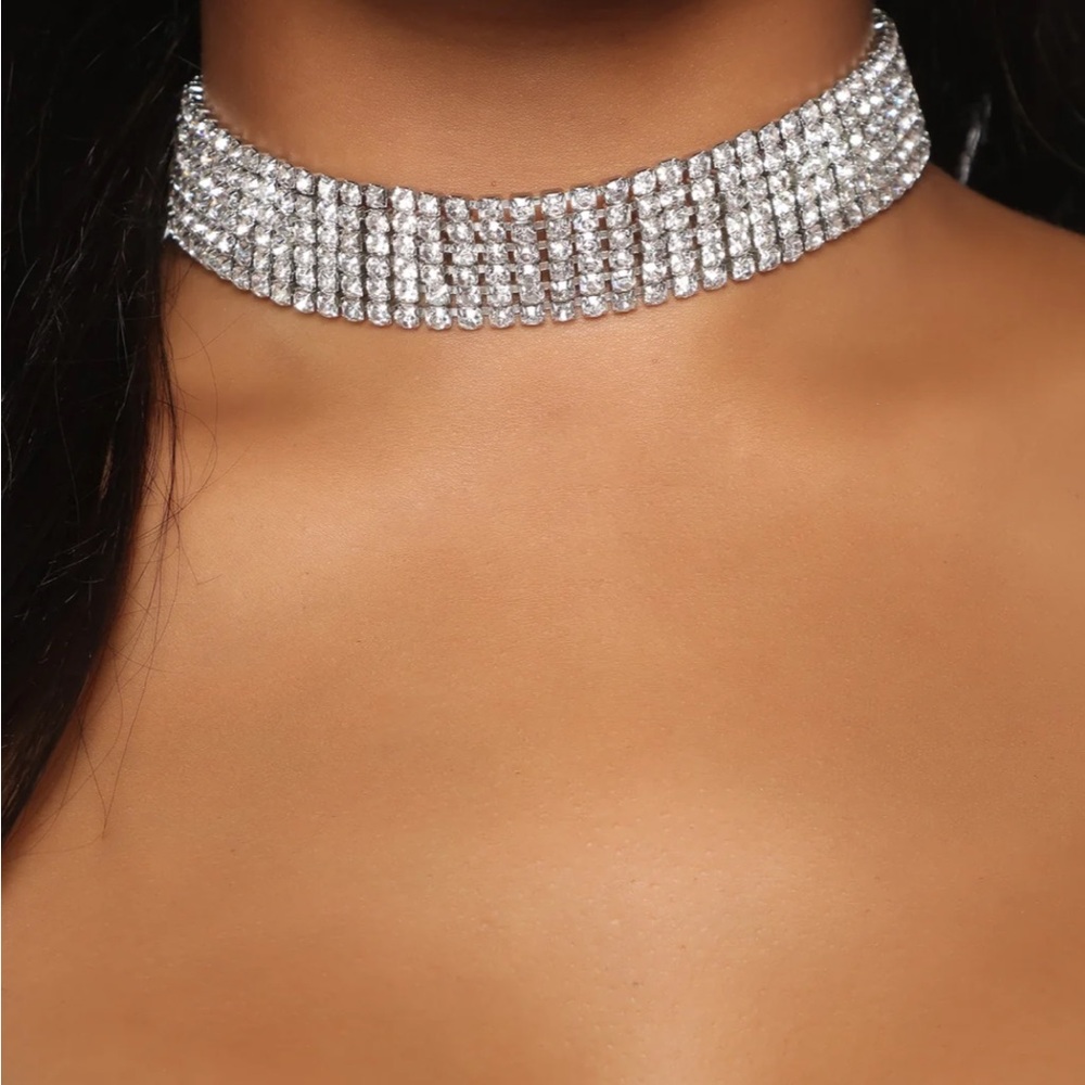 Fashion Nova Silver Choker Necklace